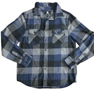 Men's Blue Plaid Casual Button Down Shirt